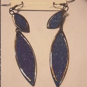Blue Sparkle Hang Earrings